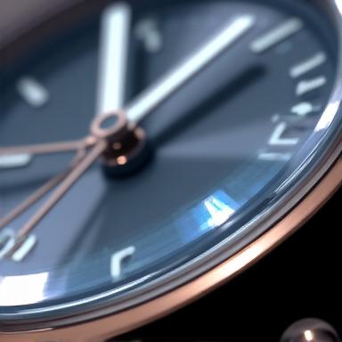 Close-up of a watch face showing the clear, non-reflective surface of a sapphire crystal.