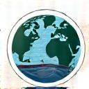 A graphic icon representing a globe and an airplane for shipping.